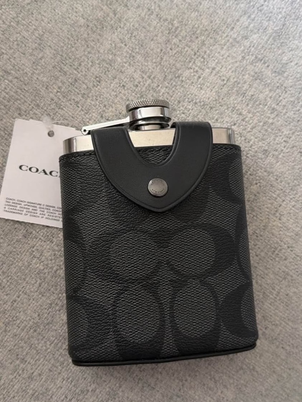Coach Black Signature Flask